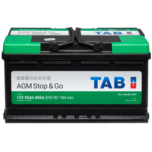 Авто акумулятор TAB AGM 95Ah 850A R+ (правий +)