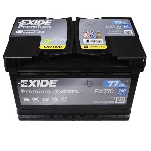 Автомобільний акумулятор EXIDE Premium 77Аh 760Ah R+ (правий +) EA770
