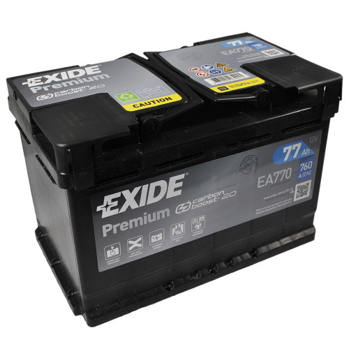 Автомобільний акумулятор EXIDE Premium 77Аh 760Ah R+ (правий +) EA770
