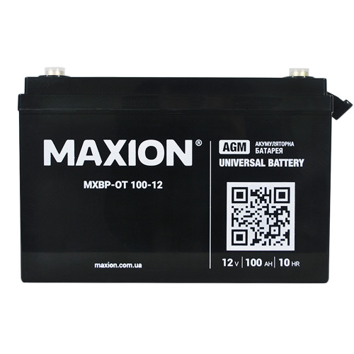 Акумулятор AGM 12V 100Ah MAXION MXBP OT 100 - 12 для інверторів та ДЖБ Акумулятор AGM 12V 100Ah MAXION MXBP OT 100 - 12 для інверторів та ДЖБ