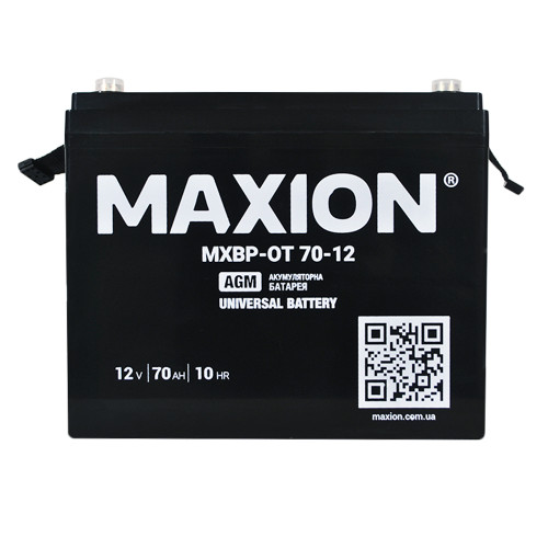 Акумулятор AGM 12V 70Ah MAXION BP OT 70 - 12 для інверторів та ДЖБ Акумулятор AGM 12V 70Ah MAXION BP OT 70 - 12 для інверторів та ДЖБ