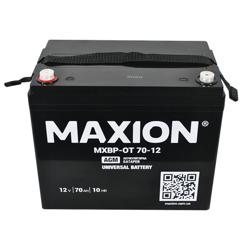 Акумулятор AGM 12V 70Ah MAXION BP OT 70 - 12  для інверторів та ДЖБ