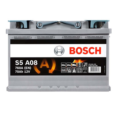 Автомобільний акумулятор BOSCH AGM 70Ah 760A R+ (правий +) S5A 080