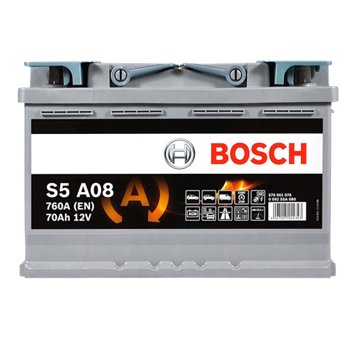 Автомобільний акумулятор BOSCH AGM 70Ah 760A R+ (правий +) S5A 080