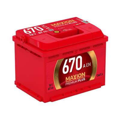 Автомобільний акумулятор MAXION Premium Plus 67Аh 670A R+ (правий +) Автомобільний акумулятор MAXION Premium Plus 67Аh 670A R+ (правий +)