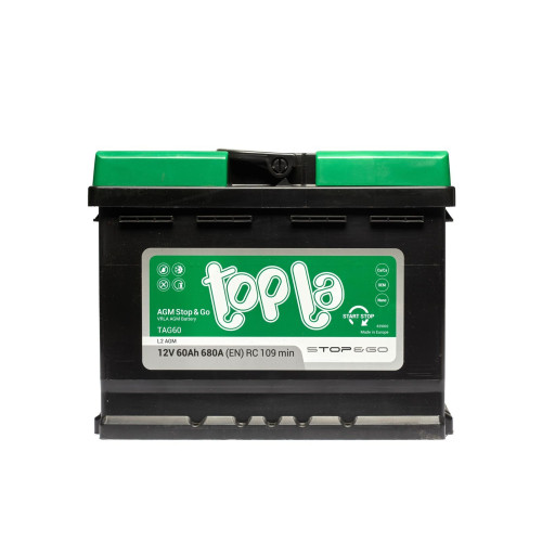Авто акумулятор Topla AGM 60Ah 680A R+ (правий +) L2