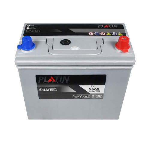 Автомобільний акумулятор PLATIN Silver Asia 55Ah 520A R+ (правий) SMF NS60 товст.кл.