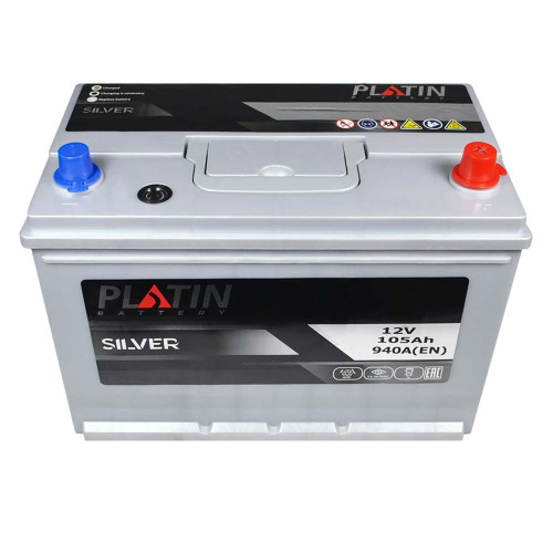 Автомобільний акумулятор PLATIN Silver Asia 105Ah 940A R+ (правий +) SMF (N70) н.к.
