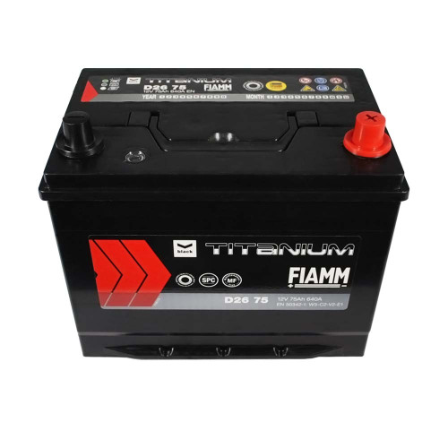 Автомобільний акумулятор FIAMM Titanium Black Asia 75Аh 640А R+ (правий +) D26