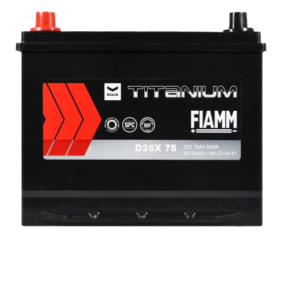 Автомобільний акумулятор FIAMM Titanium Black Asia 75Аh 640А L+ (лівий +) D26
