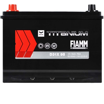 Автомобільний акумулятор FIAMM Titanium Black Asia 95Аh 760А L+ (лівий +) D31