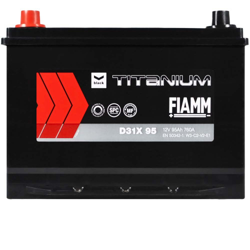 Автомобільний акумулятор FIAMM Titanium Black Asia 95Аh 760А L+ (лівий +) D31