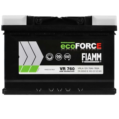 Автомобільний акумулятор FIAMM Ecoforce AGM 70Аh 760А R+ (правий +)