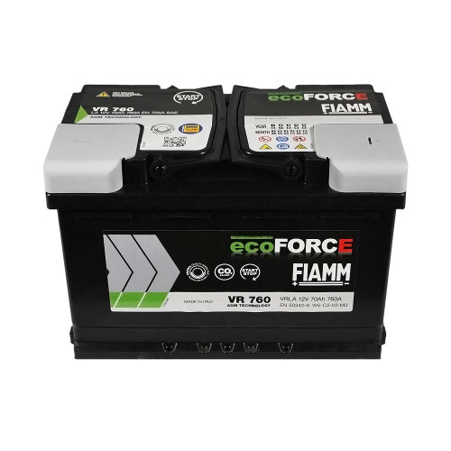 Автомобільний акумулятор FIAMM Ecoforce AGM 70Аh 760А R+ (правий +)