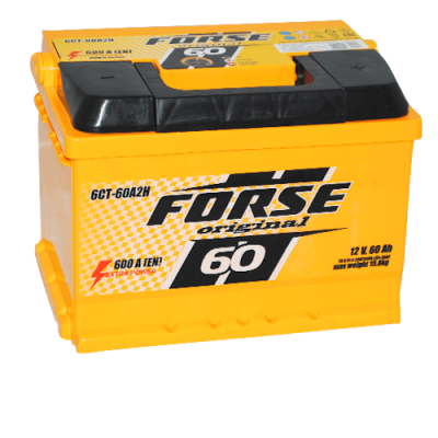 Автомобільний акумулятор FORSE 60Ah 600A R+ (правий +) (h=175)