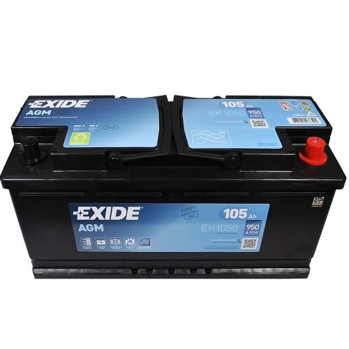 Автомобільний акумулятор EXIDE Start-Stop AGM 105Аh 950A R+ (правий +) EK1050