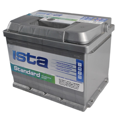 Автомобільний акумулятор ISTA Standard 60Аh 540А R+ (правий +) L2