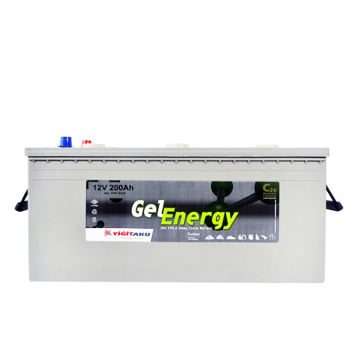 Промисловий акумулятор Yigit Aku GEL 200Ah 12V L+ (лівий +)