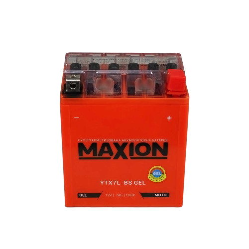 Мото акумулятор MAXION Gel 12V 7A R+ (правий +) YTX 7L-BS