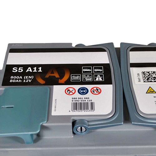 Автомобільний акумулятор BOSCH AGM 80Ah 800A R+ (правий +) S5A 110