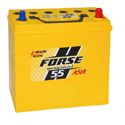 Автомобільний акумулятор FORSE Asia 55Ah 480A R+ (правий +) MF