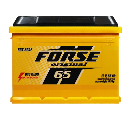 Автомобільний акумулятор FORSE 65Ah 640A L+ (лівий +)