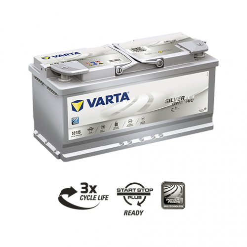 Автомобільний акумулятор VARTA Silver Dynamic AGM 105Ah 950А R+ (правий +) H15 Автомобільний акумулятор VARTA Silver Dynamic AGM 105Ah 950А R+ (правий +) H15