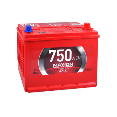 Автомобільний акумулятор MAXION Premium Asia 75Ah 750A R+ (правий +) N50