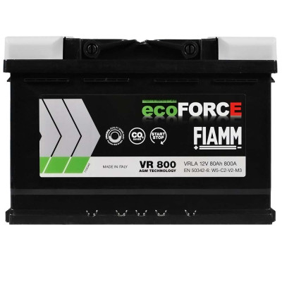 Автомобільний акумулятор FIAMM Ecoforce AGM 80Аh 800А R+ (правий +)
