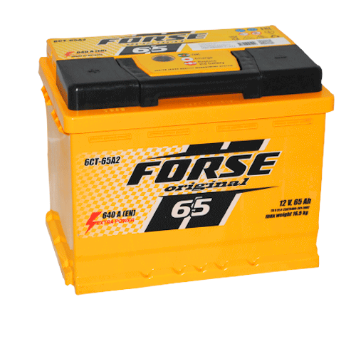 Автомобільний акумулятор FORSE 65Ah 640A L+ (лівий +)