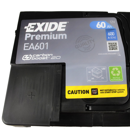 Автомобільний акумулятор EXIDE Premium (EA601) 60Аh 600Ah L+