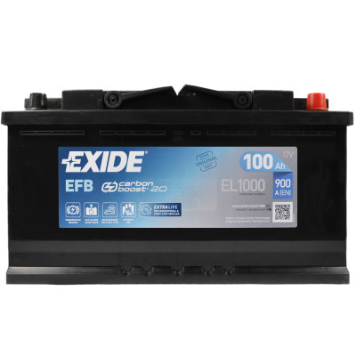 Автомобільний акумулятор EXIDE (EL1000) Start-Stop EFB 100Аh 900A R+