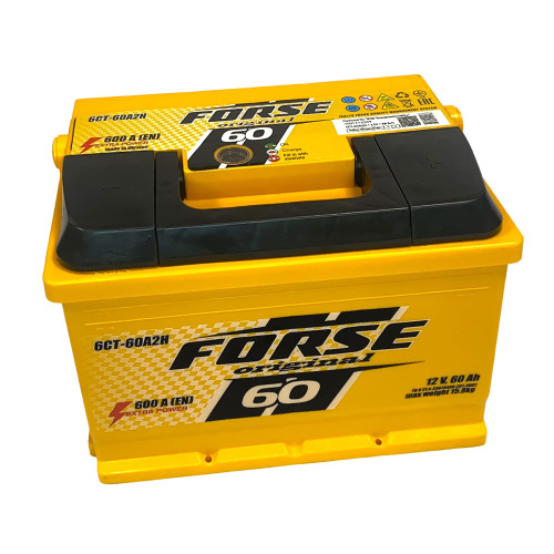 Автомобільний акумулятор FORSE 60Ah 600A R+ (правий +) L2