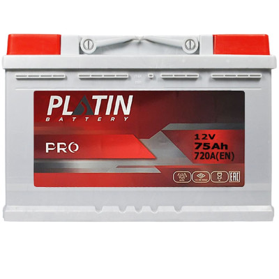Автомобільний акумулятор PLATIN Pro 75Ah 720A L+ (лівий +) MF (L3)