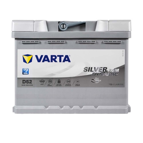 Автомобільний акумулятор VARTA Silver Dynamic AGM 60Ah 680А R+ (правий +) D52