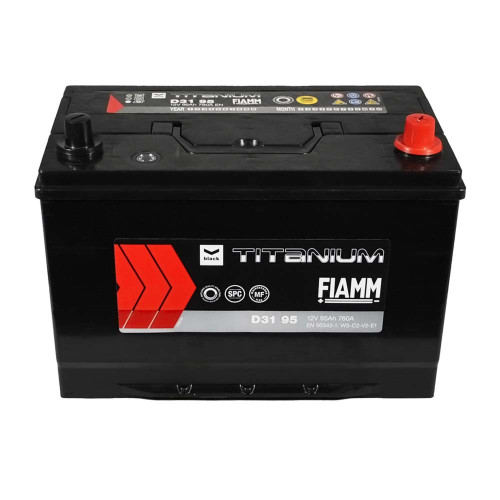 Автомобільний акумулятор FIAMM Titanium Black Asia 95Аh 760А R+ (правий +) D31