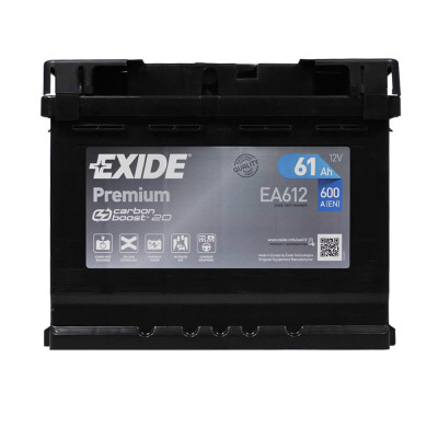 Автомобільний акумулятор EXIDE Premium (EA612) 61Аh 600Ah R+ h=175