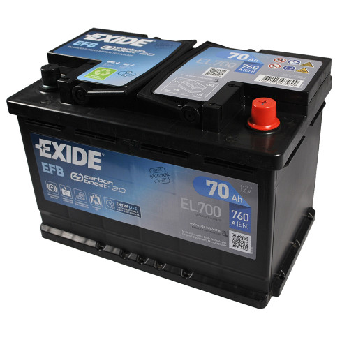 Автомобільний акумулятор EXIDE (EL700) Start-Stop EFB 70Аh 760A R+