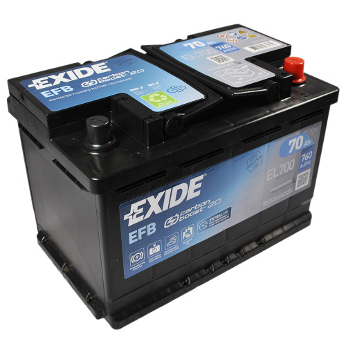 Автомобільний акумулятор EXIDE (EL700) Start-Stop EFB 70Аh 760A R+