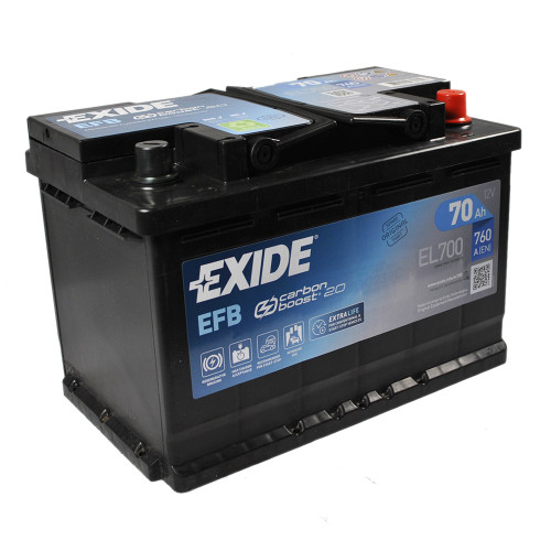 Автомобільний акумулятор EXIDE (EL700) Start-Stop EFB 70Аh 760A R+