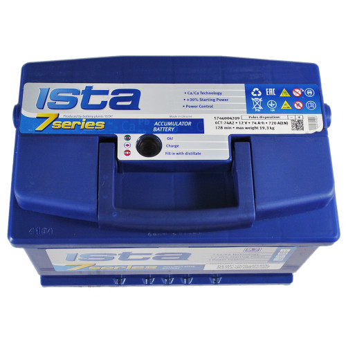 Автомобильный аккумулятор ISTA 7 Series 74Ah 720A R+ (правый +) L3 Автомобильный аккумулятор ISTA 7 Series 74Ah 720A R+ (правый +) L3