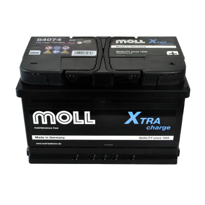 Автомобільний акумулятор MOLL X-Tra Charge (L3B) 74Ah 700A R+ (правий +)