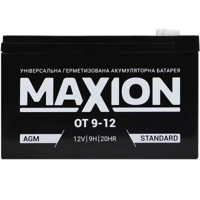 Акумулятор AGM 12V 9Ah MAXION MXBP OT 9 - 12 для UPS та ДБЖ