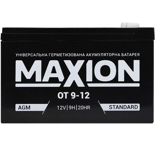 Акумулятор AGM 12V 9Ah MAXION MXBP OT 9 - 12 для UPS та ДБЖ