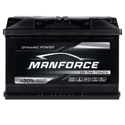 Автомобільний акумулятор MANFORСE 75Ah 750A R+ (правий +) MF L3B