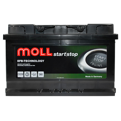 Автомобільний акумулятор MOLL EFB (L2B) 65Ah 680A R+ (правий +)