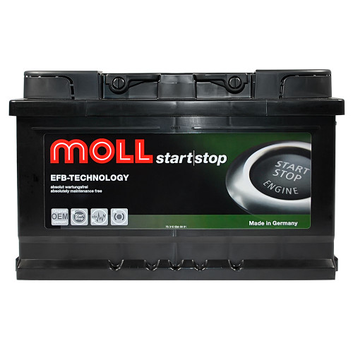 Автомобільний акумулятор MOLL EFB (L2B) 65Ah 680A R+ (правий +)