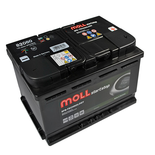 Автомобільний акумулятор MOLL EFB (L4) 80Ah 800A R+ (правий +)
