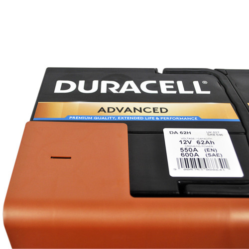 Автомобільний акумулятор DURACELL Advanced (L2) 62Ah 550A R+ (правий +)