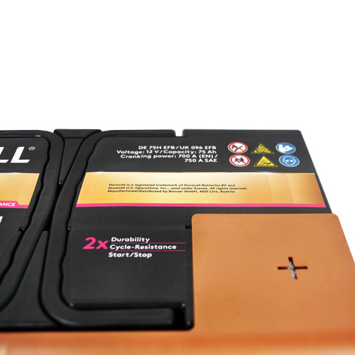 Автомобільний акумулятор DURACELL Extreme EFB (L3) 75Ah 700A R+ (правий +)